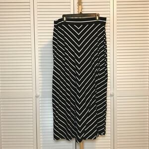 Faded Glory Y2K Boho Black Chevron Stretch Maxi A-line Jersey Knit Skirt 1X